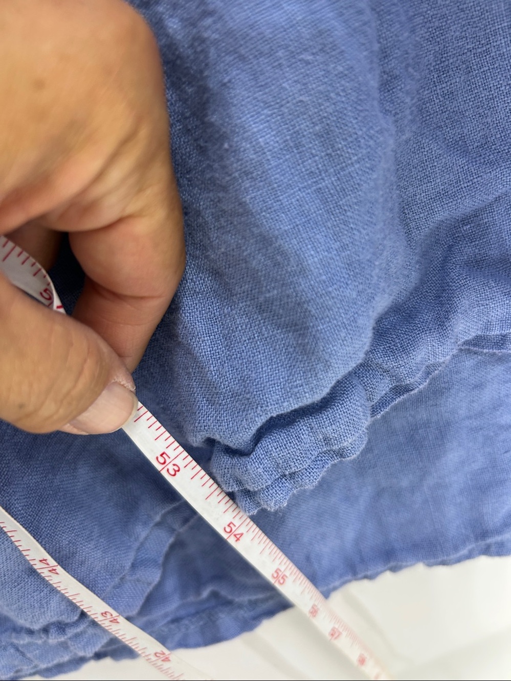Made in Italy 100% Blue Linen Dress High Slits Pockets Size M - Picture 10 of 11